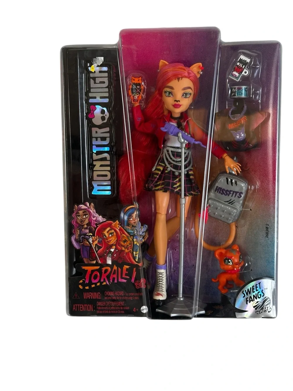 Monster High Toralei Stripe Doll Sweet Fangs Werecat Y2K Goth Punk New